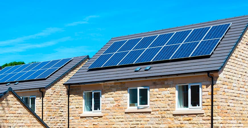 House with solar panels on the roof